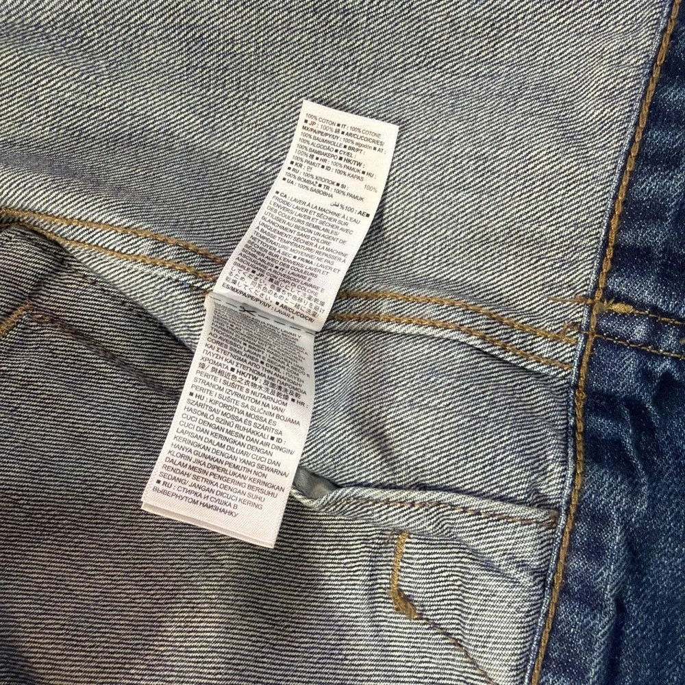 GAP Womens Jacket Size L Blue Jean Denim Icon Saddle Long Sleeve Cotton Pockets - Picture 13 of 16